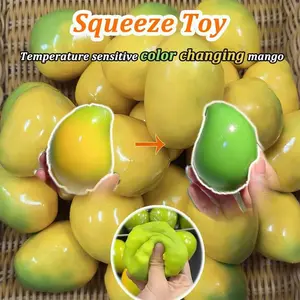 Color changing Mango Soft Rubber Soothing Toy Squeeze And Play To Relieve Anxiety And Stress Soft ASMR Sensory Squeezing Ball