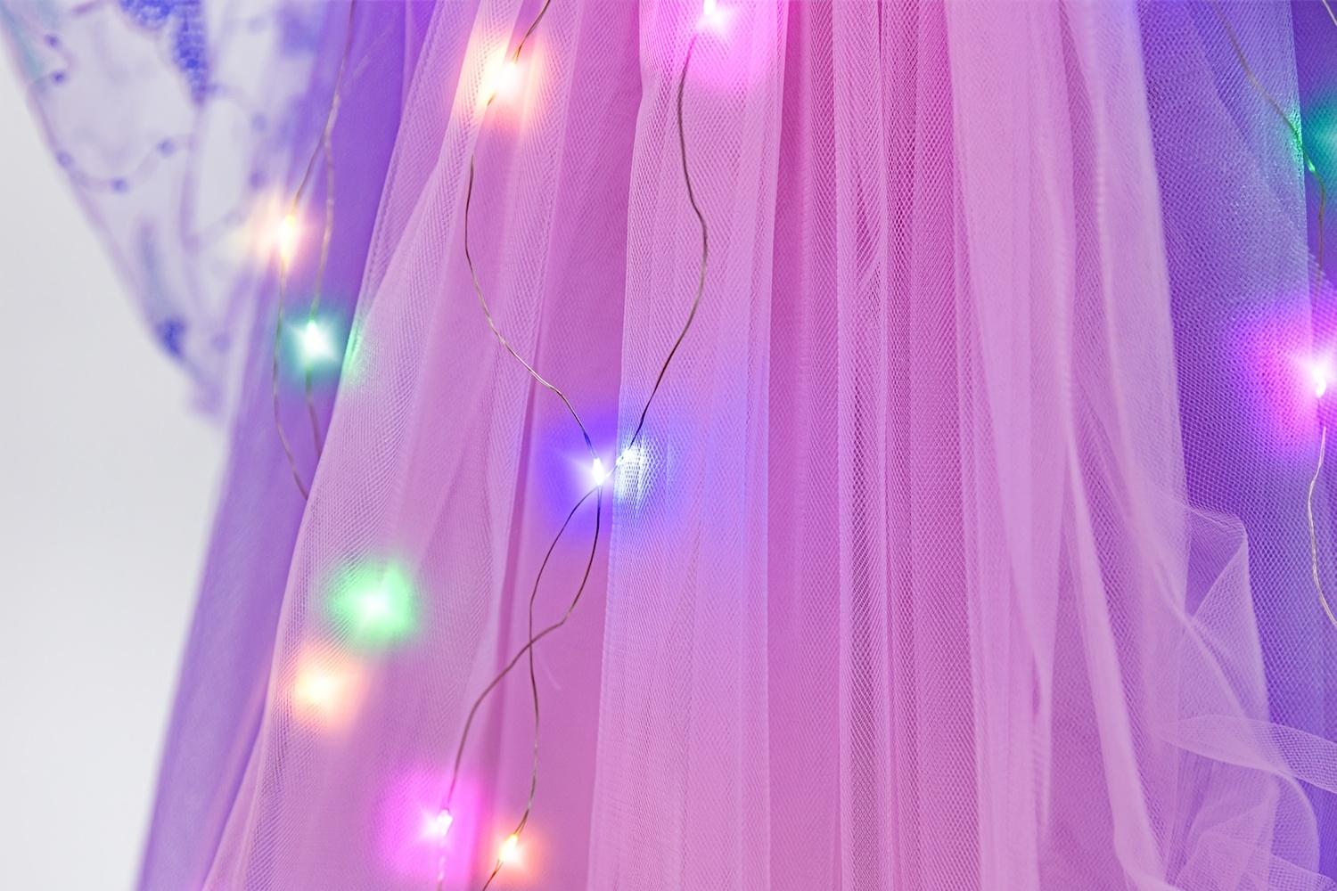 Girl's Light-Up Princess Dress with Gloves, Lining - Perfect Themed Parties and Holiday Gifts, LEADTEX Costume Decoration Gifts  Gifts