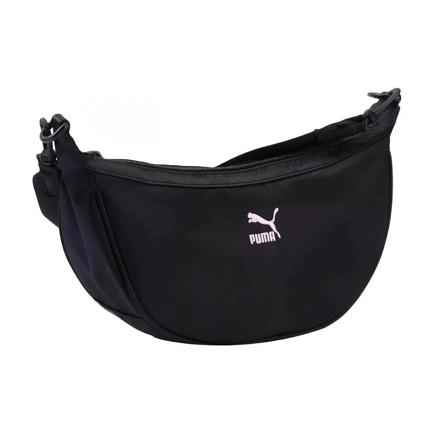 PUMA Sporty Casual Fabric Crossbody Bag for Men and Women, Unisex Black
