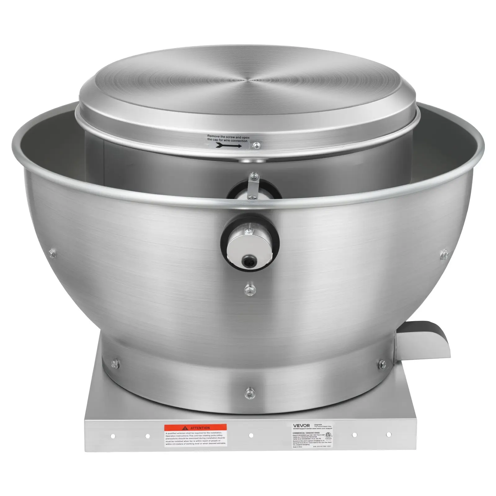 VEVOR Commercial Kitchen Ventilation Fan, 0.33HP 250W Direct Drive Hood Blower, 1000-1500 CFM Range (1136 CFM), High Speed Low Noise, for Restaurants, Food Trucks | Summerfinds