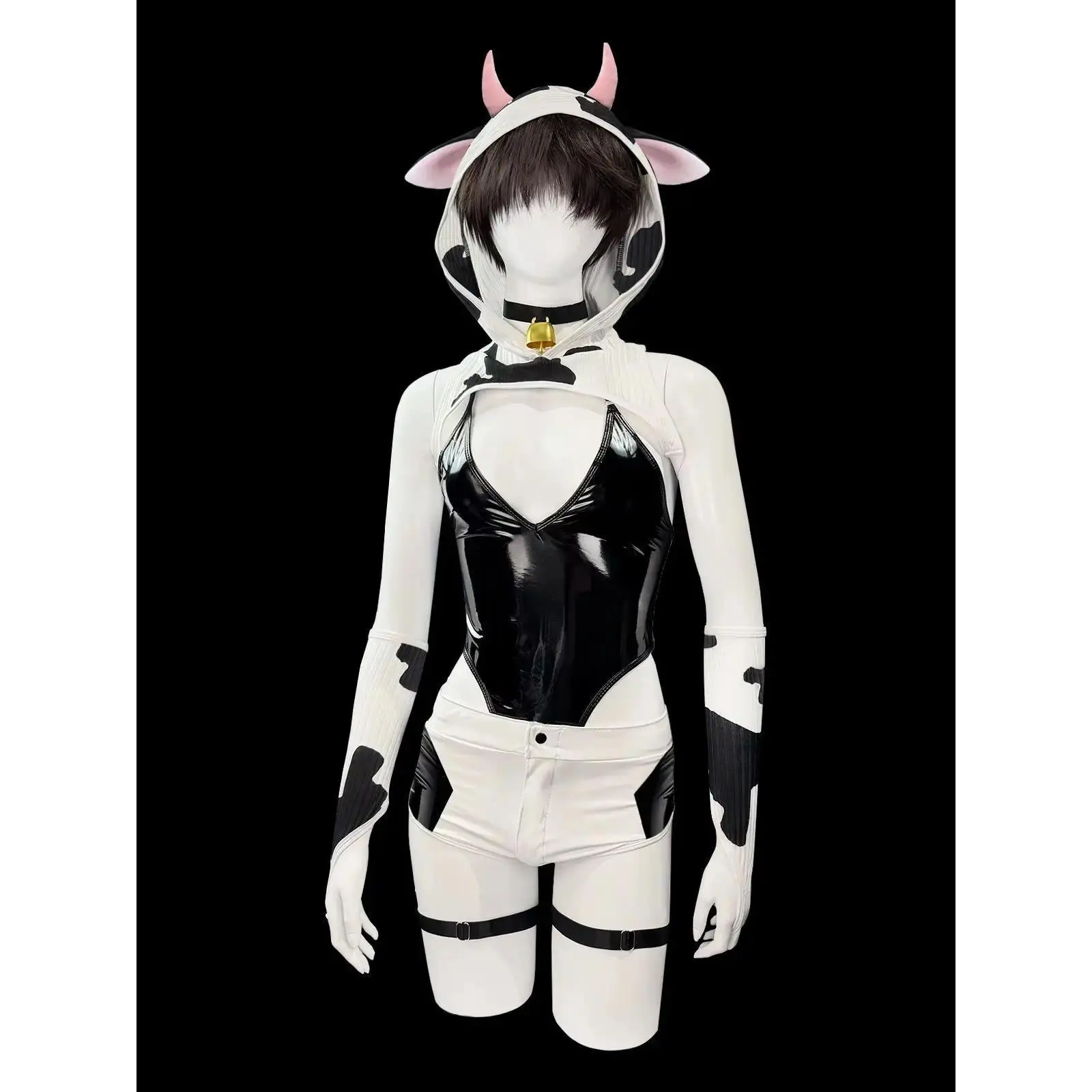 Cosplay costume Cow Bodysuit (7-Piece Set） suit tights comic anime suit Halloween carnival party men's cosplay suit