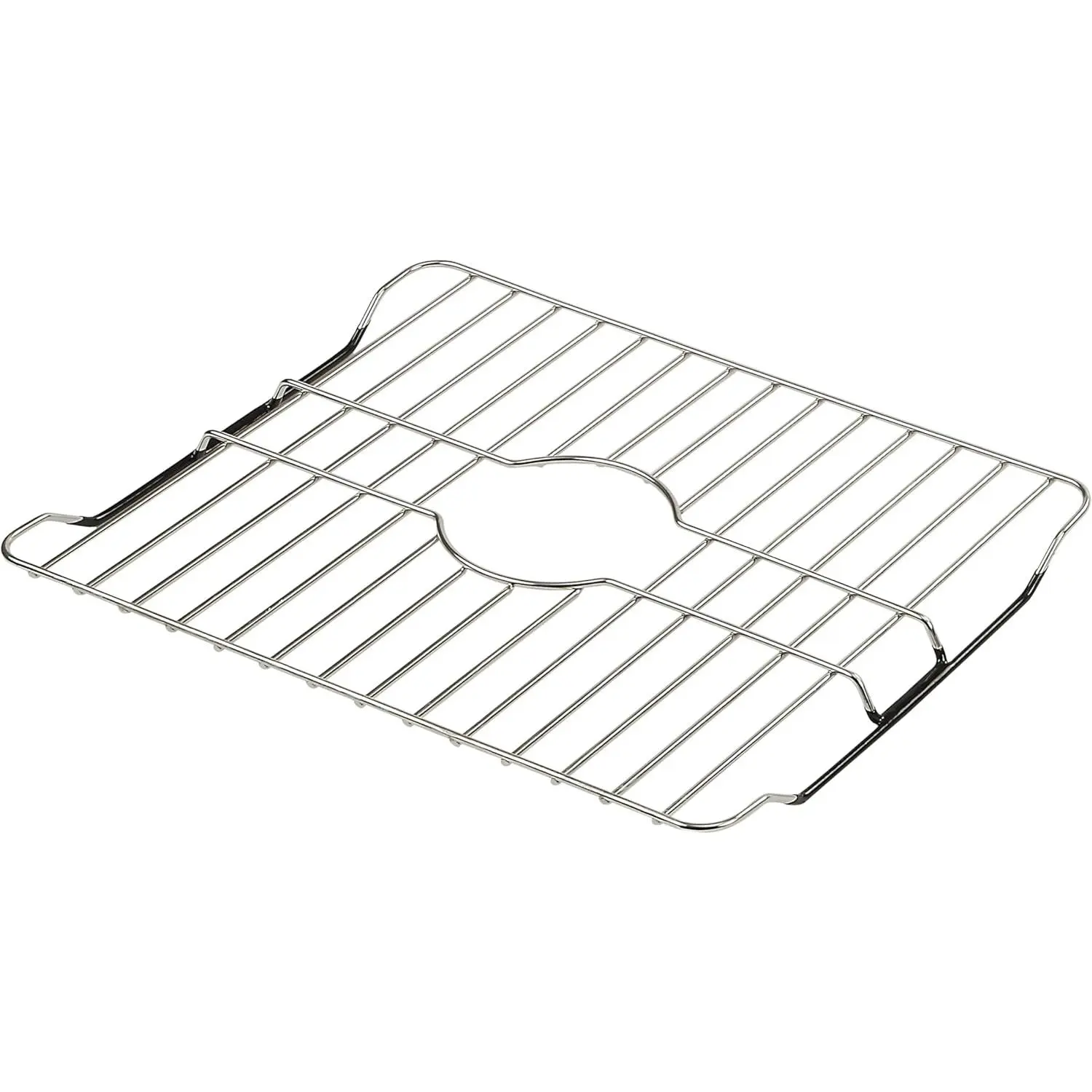 304 Stainless Steel Sink Protector Rack – Rust-Resistant Grid for Kitchen Sink Bottom, Scratch Prevention, Drainage Support, Fits Sinks 16.15" x 12.4", Center Drain Hole Required