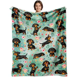 Traditional Full Print Flannel Blankets - Multi-Size, Soft, Comfortable, Breathable, Wrinkle Resistant, Foldable, Machine-Washable All-Seasons Throw for Living Room Sofa, Office Breaks
