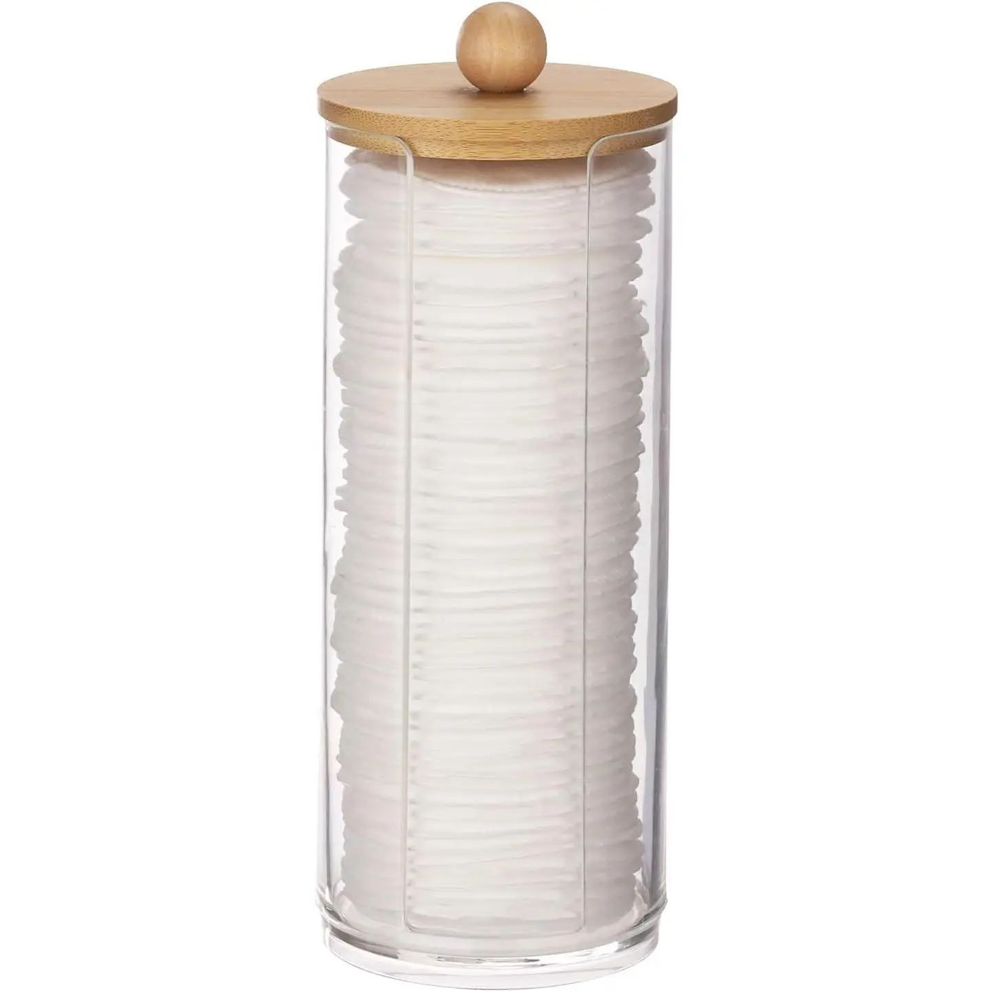 Tecbeauty Clear Cotton Pads Holder, Bathroom Storage Organizer for Makeup Remover Cotton Rounds