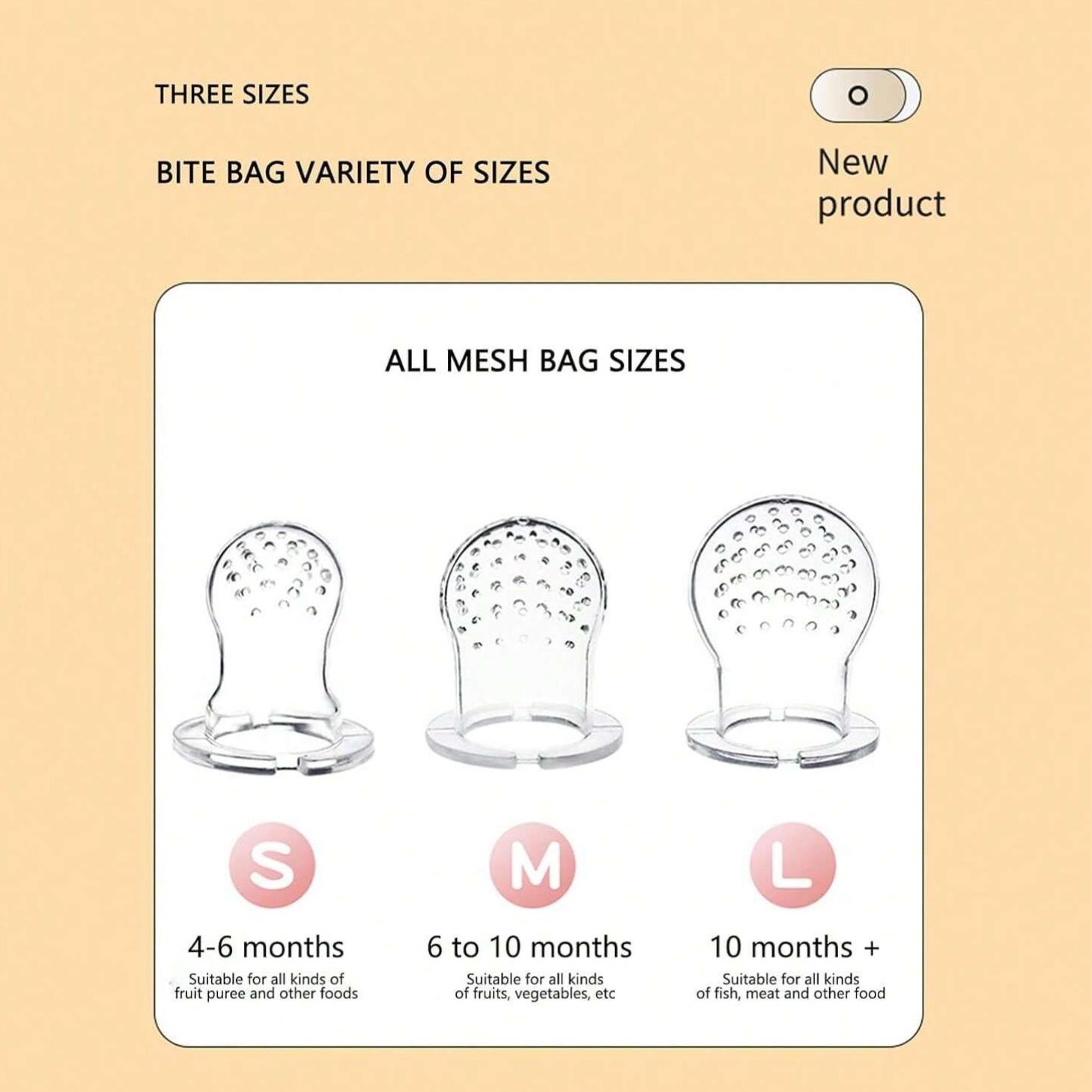 Rabbit Chewy Snack Fruit & Vegetable Baby Food Supplement, Includes Three Extra Bags S M L Sizes, Perfect for Healthy Feeding Options