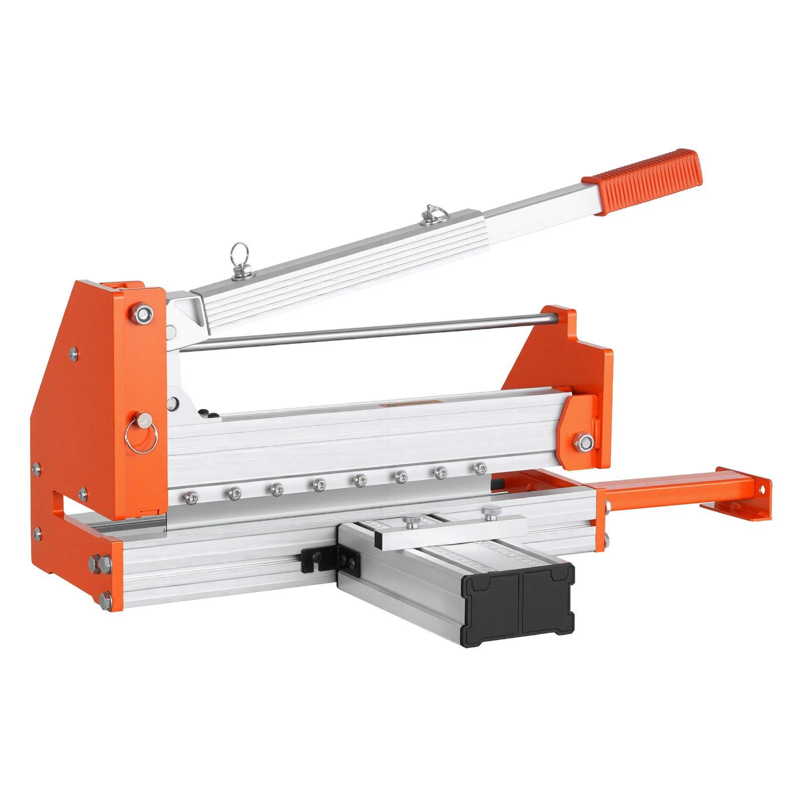 VEVOR 12 inch Vinyl Floor Cutter, 12mm Thick Laminate Flooring Cutter with Upgraded Labor-Saving Aluminum-Alloy Lever, Telescoping Support Plate, Cuts Certain Engineered Wood, LVT, VCT, SPC, LVP, WPC