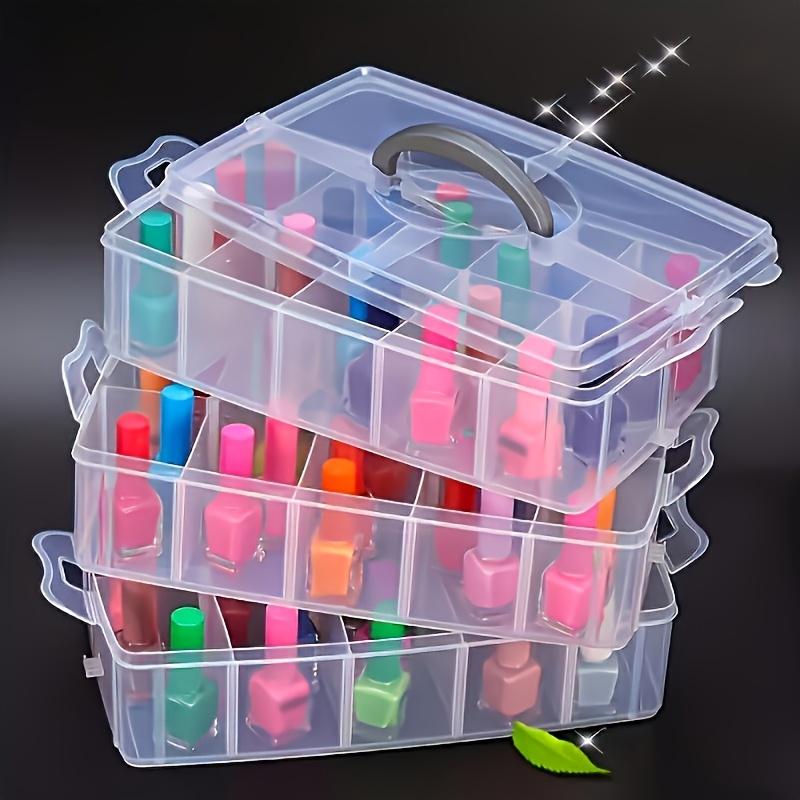 3 Tier Stackable Multi-Purpose Organizer with Compartments - Versatile and durable organizer for kitchen, bathroom, bedroom, jewelry and crafts - Multi-colored snap closure design, jewelry box, 4 people use it together, Jewelry Storage Box