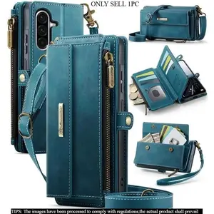 1pcs Phone Case Crossbody Lanyard Wallet Leather Phone Case for Samsung Galaxy A56 A16 A55 A54 A52 A53 A13 A14 A15 Wristband Purse 9 Cards Cover Casual Flap Pocket Phone Pouch