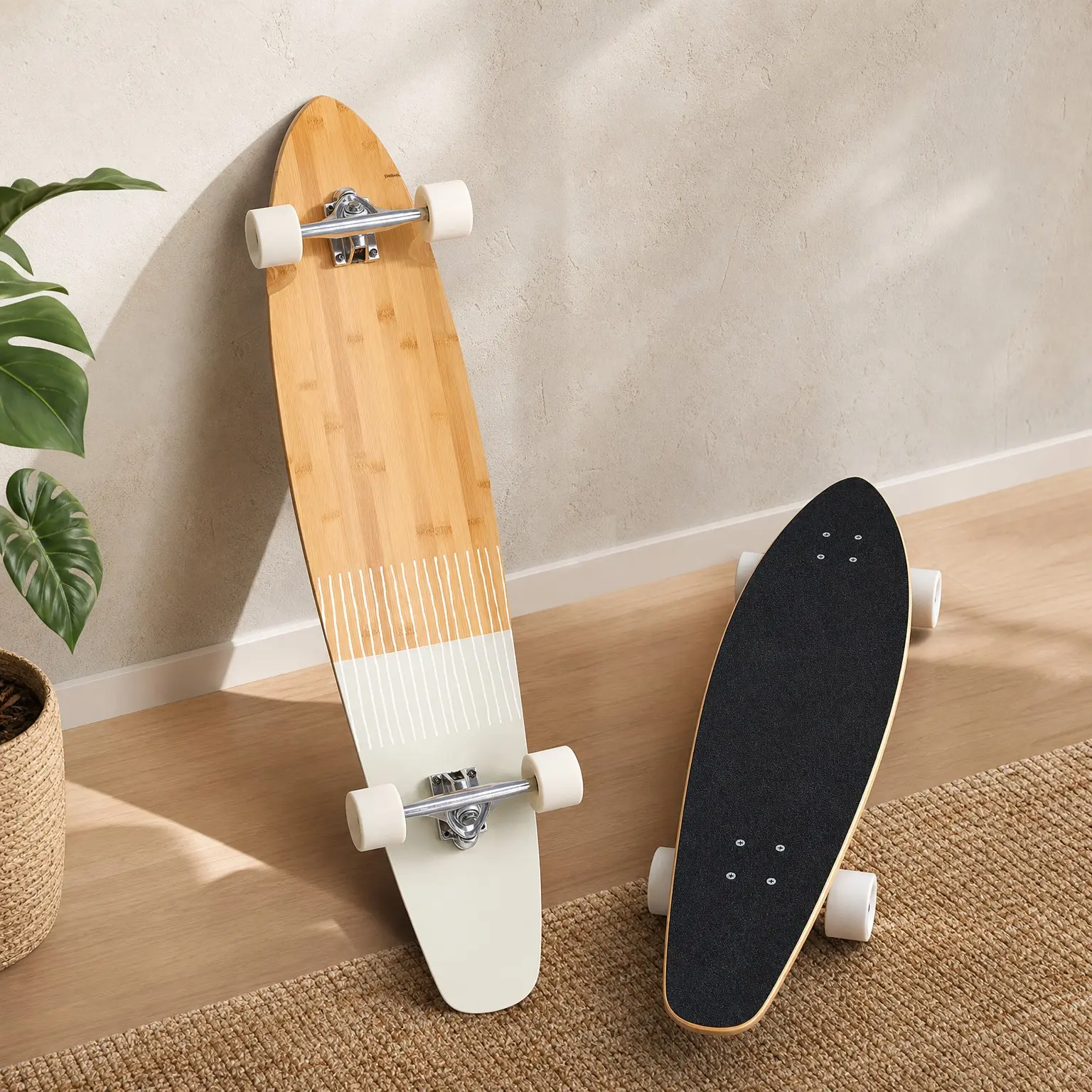 Zed Pintail & Cruiser Longboard Skateboard for Adults - 44in Bamboo & Canadian Maple Deck with ABEC-7 Bearings, 70mm PU Wheels for Commuting & Carving