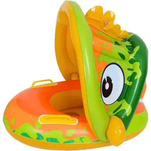 Baby Swimming Float Inflatable, Baby Pool Float Ring with Sun Canopy Inflatable, Inflatable Swimming Floats for Age of 6-36 Months