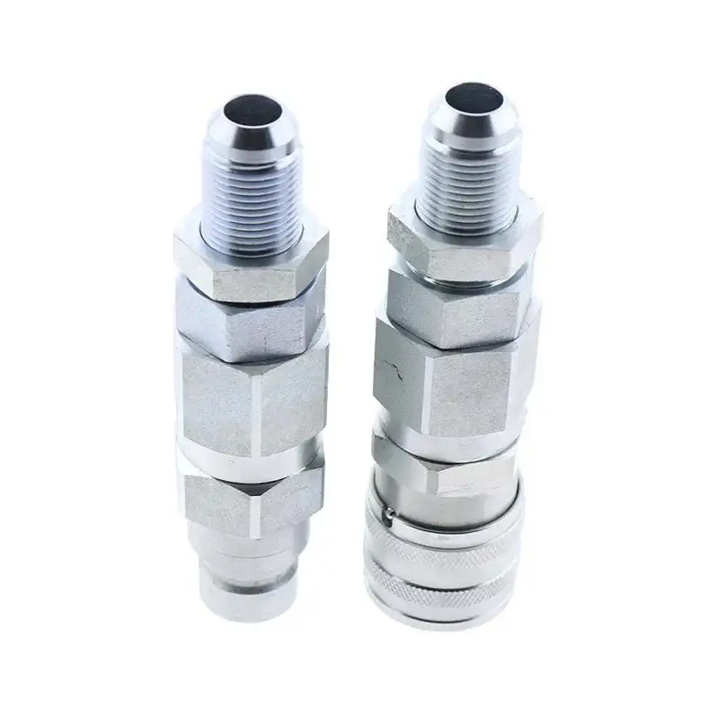 FridayParts #10 JIC Thread 1/2" Flat Face Steel Hydraulic Quick Connect Couplings - TL24 Hydraulic Fittings Compatible with GEHL 4635, 4640, 4835, 4840, 5240, 5640, 6640