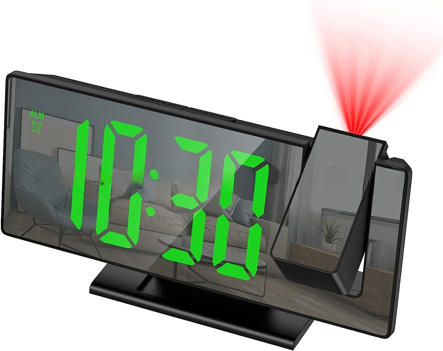 LED Projector Clock Desktop Electronic Clock Home Companion with Large Display and Adjustable Angle for Easy Viewing