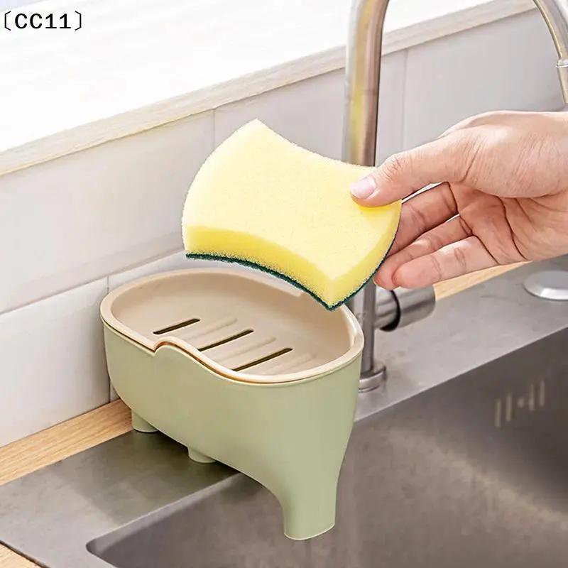 Double Layer Creative Elephant Shape Soap Box Soap Dish Drainable Soap Holder Waterproof Drain Rack Soap Container Tray CC11