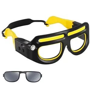 2026new style Gesture control LED glasses, rechargeable headlamp sports glasses, 5 modes, USB-C interface, suitable for running, camping, night maintenance, night work, hands-free lighting glasses. Flashlight