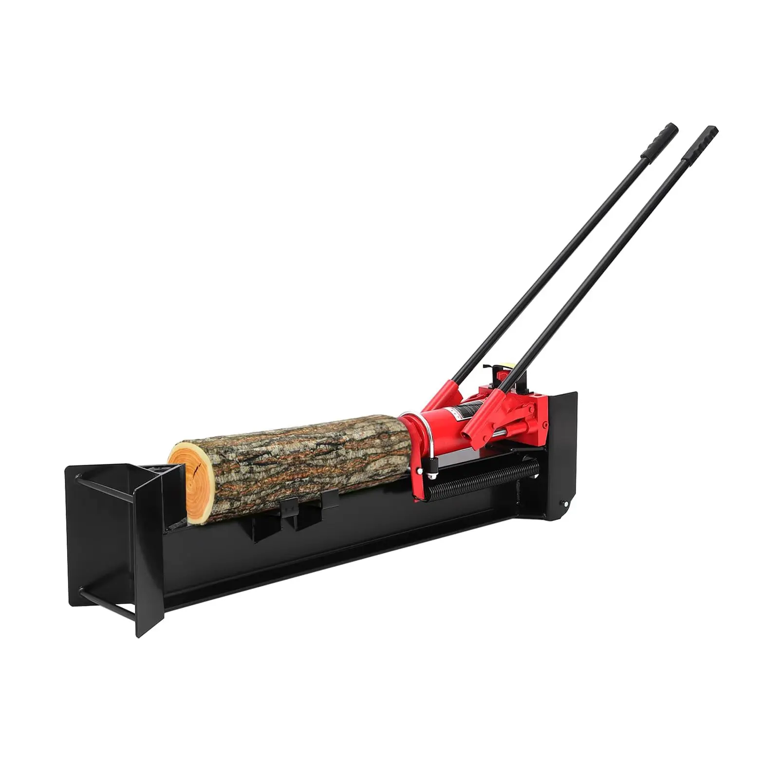 12-Ton Hydraulic Log Splitter - Hand Operated with 2-Speed Operation, Integrated Wheels, Steel Frame for Firewood Users (Household Log Splitting Appliance)