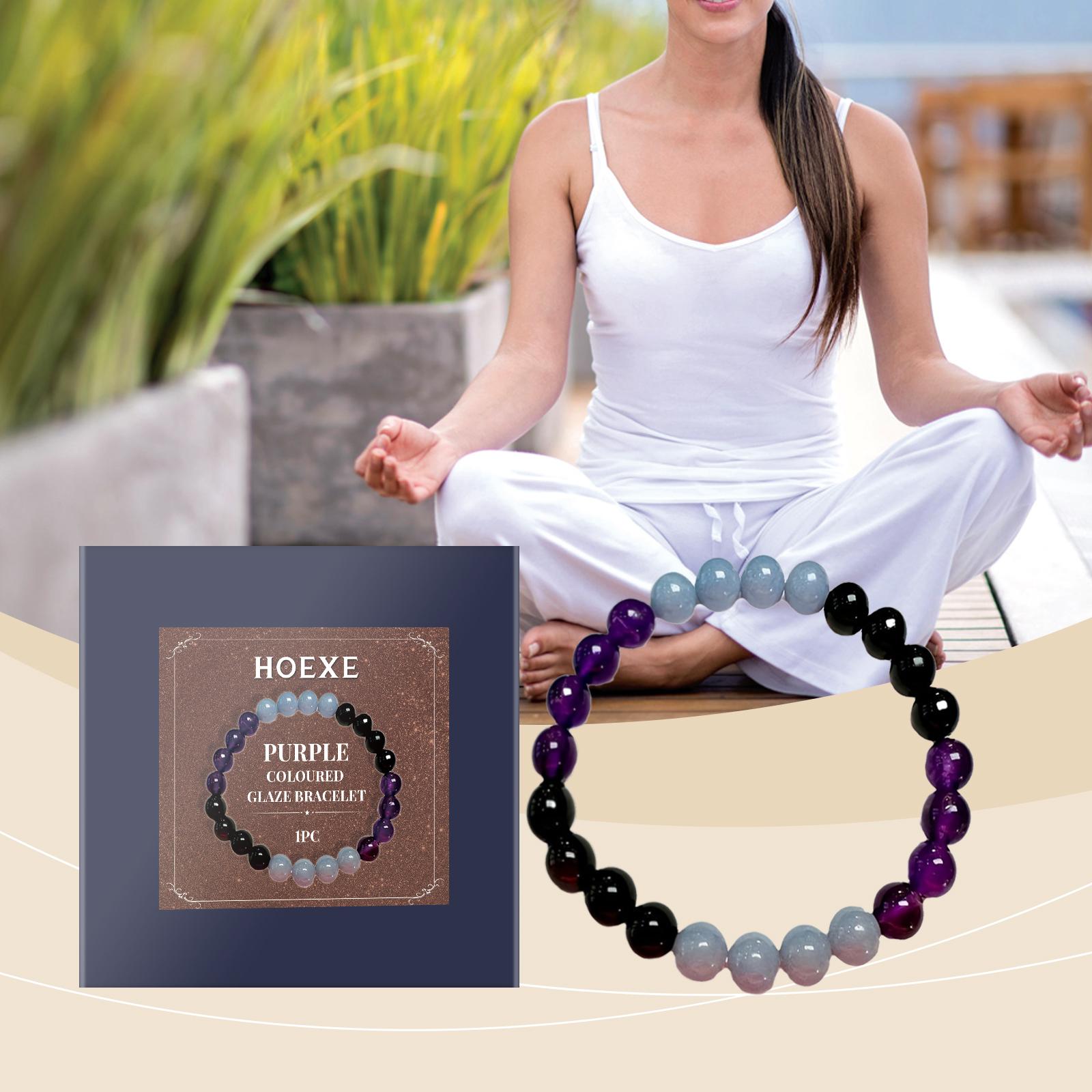 Hoexe Purple Glass Bracelet Glass Crystal Personality Fashion Decoration Clothing Accessory Hand Beaded Bracelet