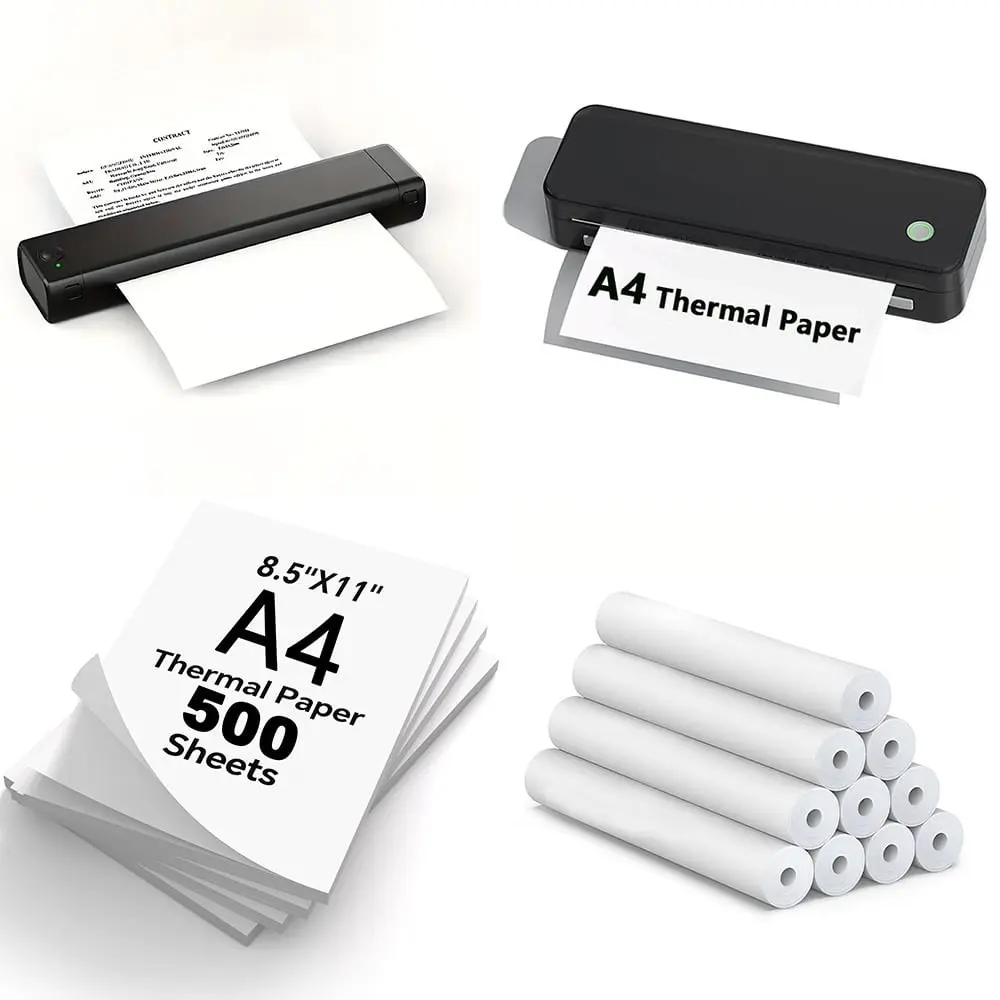 A4 Thermal Printing Paper, 100/200/300 Sheets, 3/5/10 Rolls, Foldable, Compatible with Portable Printers, Ideal for Office and Home Use, Stationery Supplies