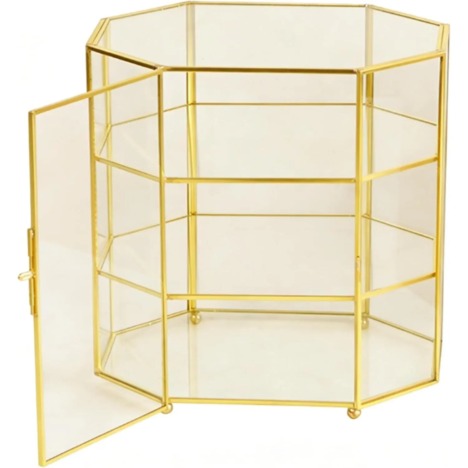 ​ Elegant Glass  Display Box, 3-Tier with  Frame,​  Glass Case for Displaying Collectibles & Organizing Makeup, Multi-Functional