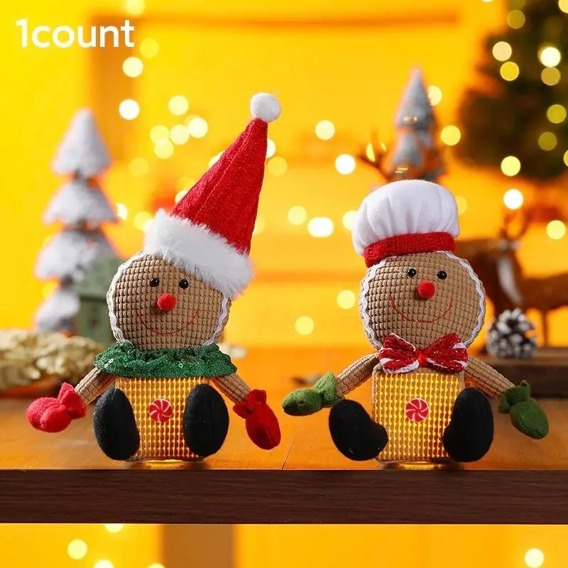 Christmas Glowing Gingerbread Man Figurine Night Light, Festive Party Decor, Home Decoration, Holiday Lighting Accessory