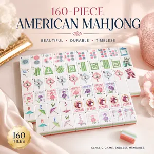 Premium Sola Orange-Red Acrylic Mahjong Gift Set - 160 Hand-Play Tiles, Indoor Leisure Game for Daily Relaxation, Occasion Gifting