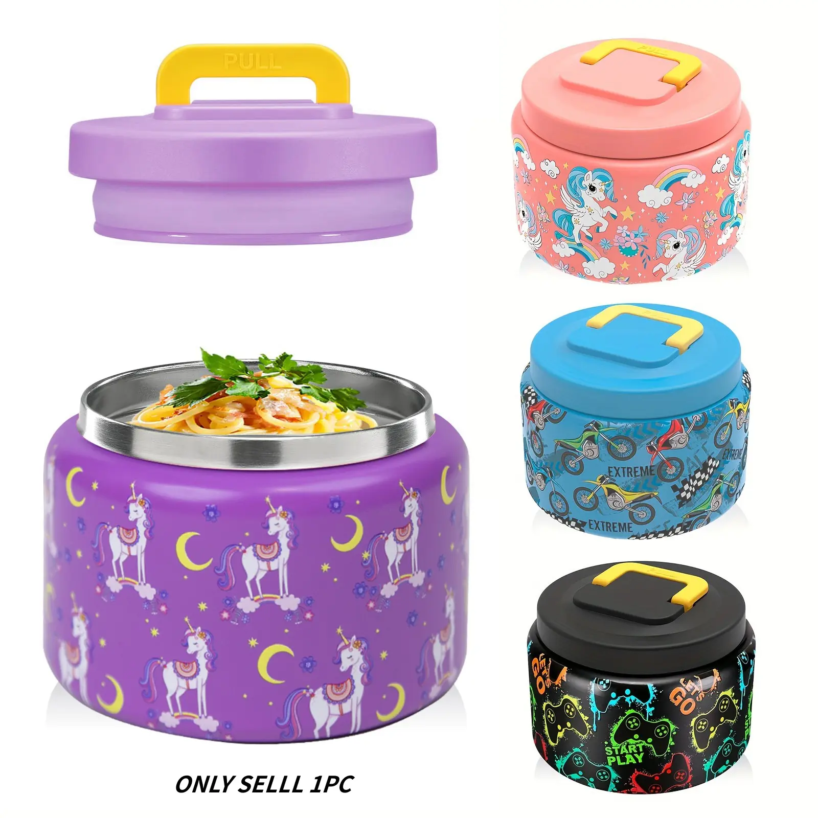 8oz Stainless Steel Soup Bowl, Insulated Hot and Cold, Decorative Soup Bowl, Cartoon Pattern, Durable Design, Perfect for Daily Use, Ideal Gift Choice