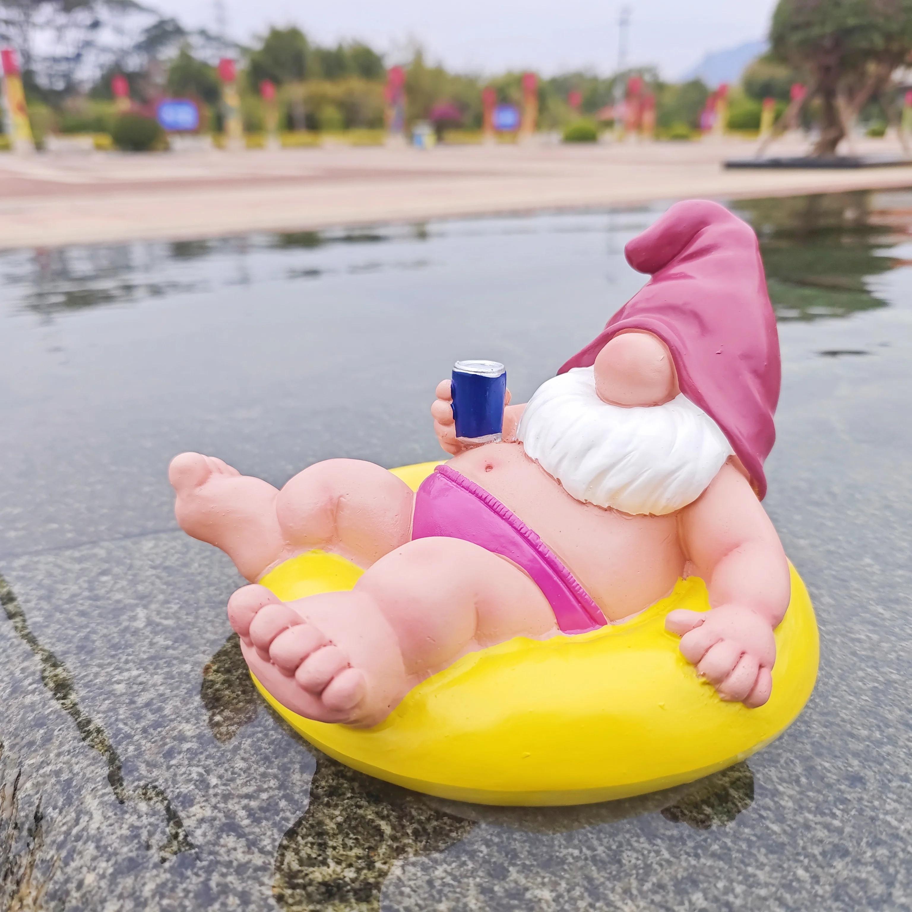 Christmas ornament floating dwarfs decoration garden gnomes swimming pool terrace accessories pond decoration outdoor decoration