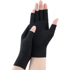 Utaly Fingerless Recovery Gloves Stretchy Hands Office Unisex Half Finger Joint Support Gloves