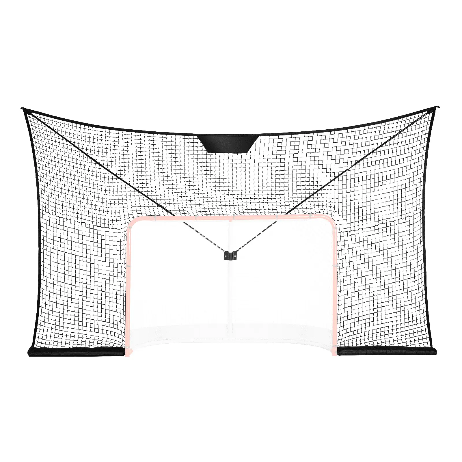 【toolupgrade】VEVOR Heavy-Duty Hockey Goal Backstop Net, Detachable 12x7 FT Target Net with Heavy-Duty Sandbags, Easy-Assemble Portable Black Netting for Outdoors, Ice Rinks, Hockey Enthusiasts (Goal Frame Not Included)