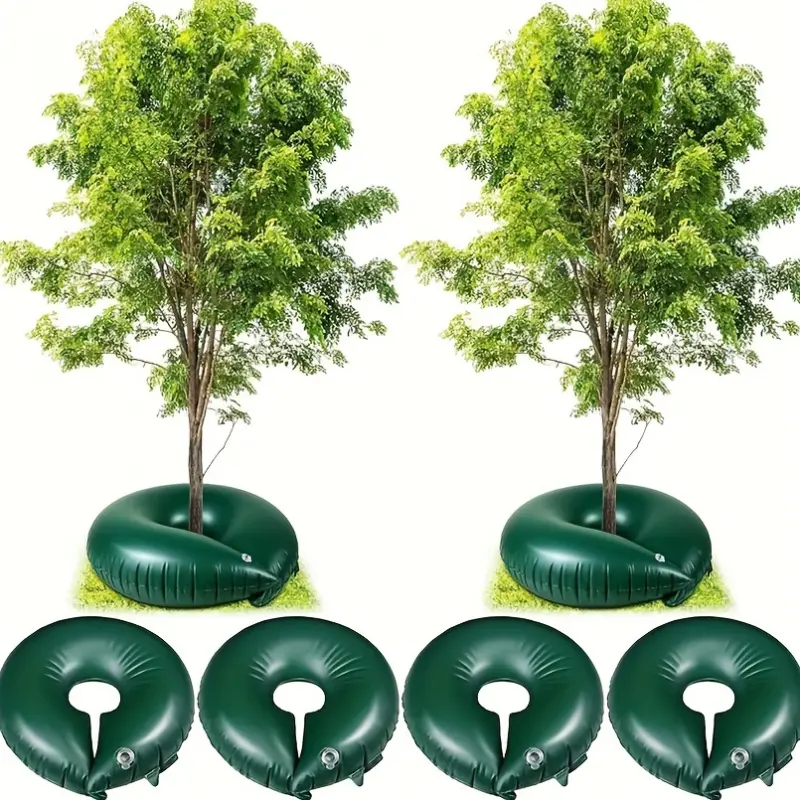 6-Pack 10-Gallon Tree Watering Bags with Slow-Release PVC Drip Irrigation System, Watering Systems, 35.4-inch Self-Watering Ring for Plants and Shrubs Durable Plastic, Battery-Free, Easy Installation for Gardens and Outdoor Use Garde