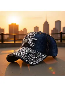 Handmade rhinestone dome cap, super shiny and stylish, makes the face look smaller, sun protection hat, popular baseball cap