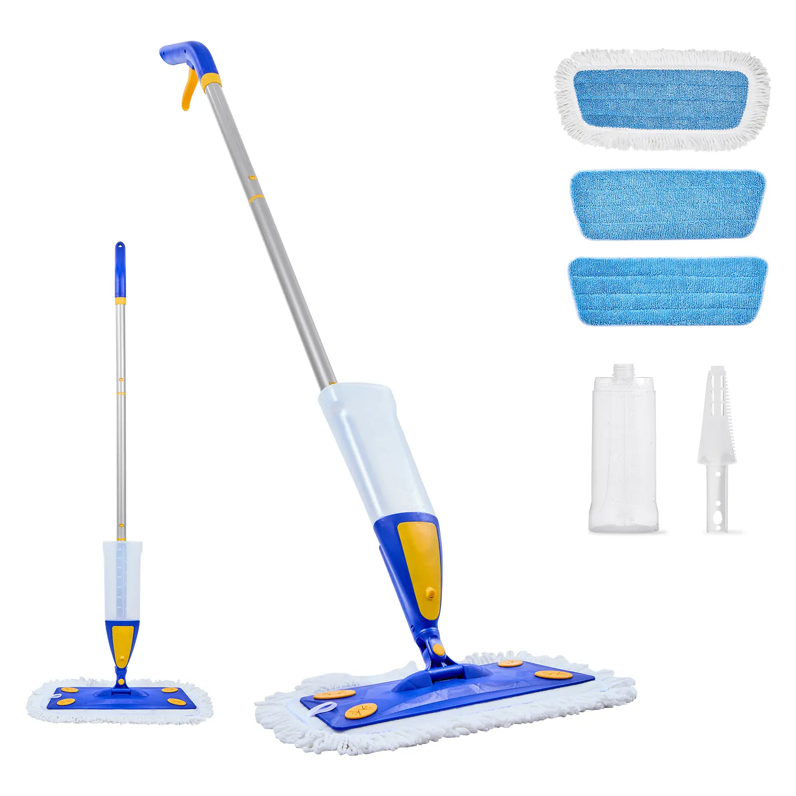 Spray Mop, with Washable Pads for Dry and Wet Floor Cleaning and A Refillable Water Tank, 27 oz / 800 Ml Volume Capacity, 360° Rotating Mop Head