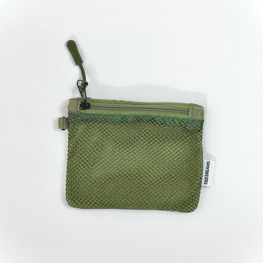 Double Zipper Mesh Storage Bag Double-layer Space Saving Portable Coin Purse Square Visible Travel Cosmetic Organizer Women