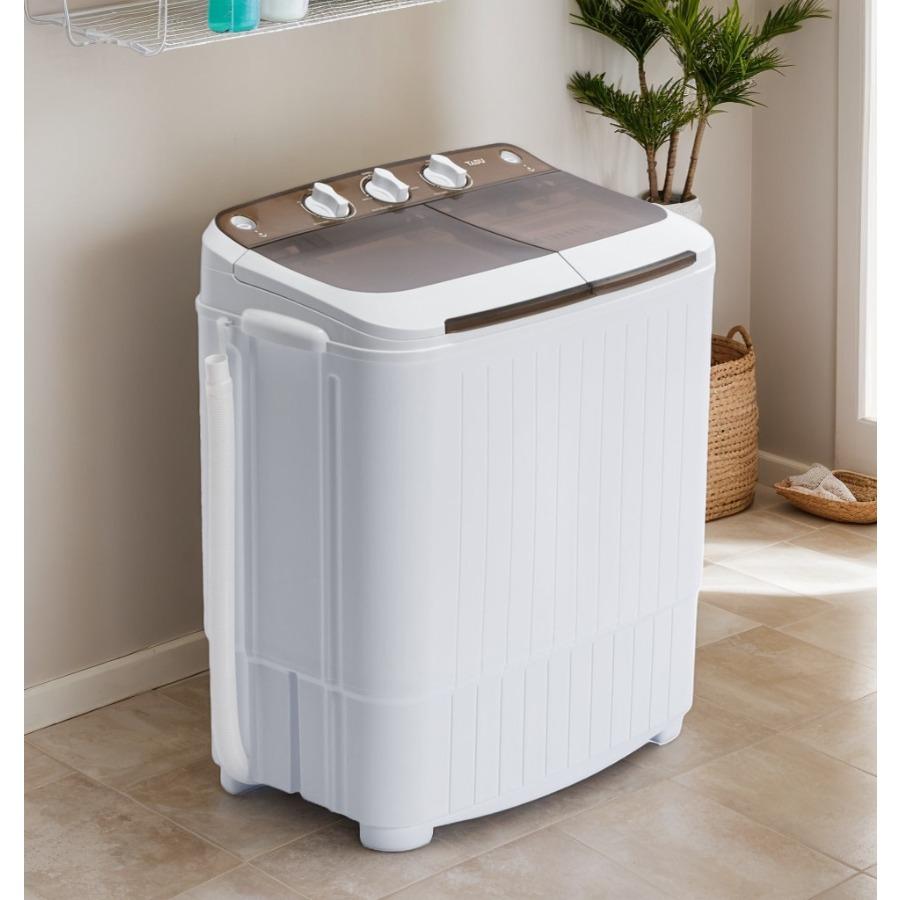 Portable Washer Machine With Spin Timer Function & Delay Start, Compact Laundry For Dorms,Apartments In Brown