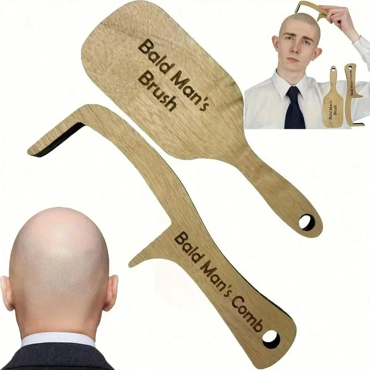 2PCS Funny Humor Gag Bald Men Comb Set, Perfect Gift, Unique Hair Styling Tool, Ideal for Grandpa and Party Pranks, Hair Combs