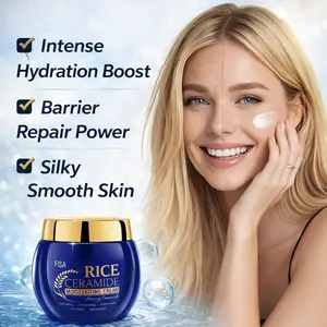 Rice Ceramide Moisturizing Cream, Hyaluronic Acid & Rice Essence, Deep Hydration, Anti-Wrinkle, Brightening, Revitalizes Skin