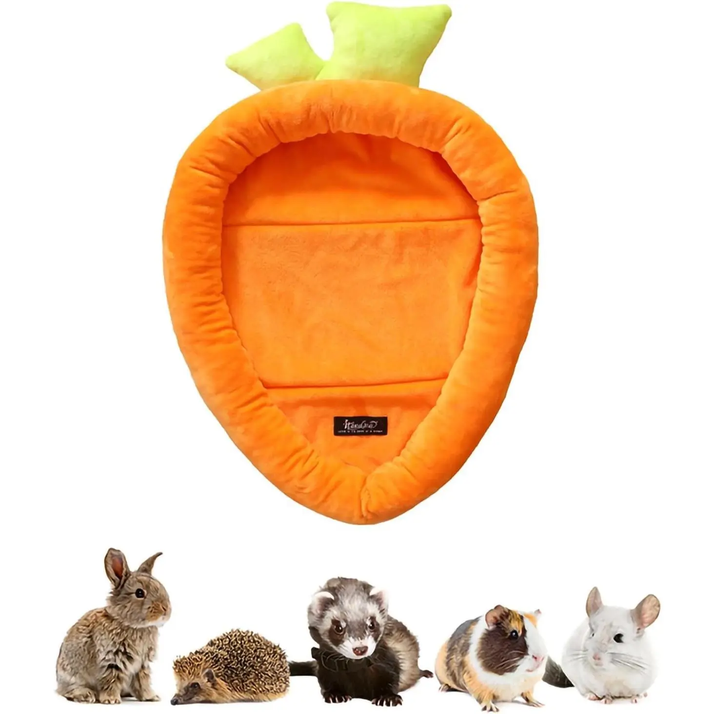 Carrot Shape Soft Comfortable Machine Washable Cute Indoor Small Animal Bed for Rabbit Guinea Pig Chinchilla Ferret Squirrel Hedgehog Medium
