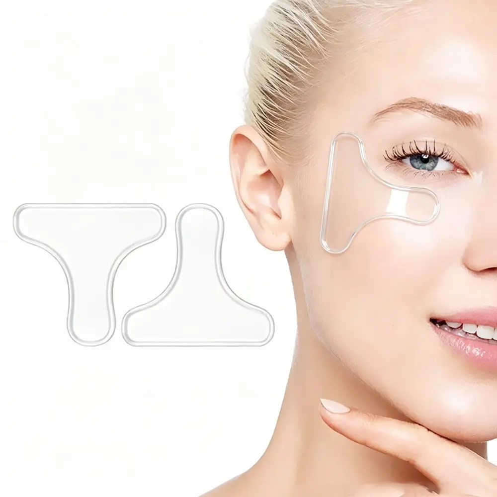 2 Pcs Reusable Silicone Under Eye Patches, Transparent Flexible Eye Masks, Washable Skin-Friendly, Daily Skincare, Makeup Base, Night Use, All Skin Types