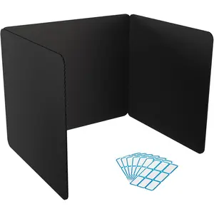 2 Pack Desk Dividers for Students, Durable Privacy Shield Folder for Students, Reusable Teacher Supplies Classroom Test Divider, Waterproof Plastic & Easy Clean, Includes Extra Labels