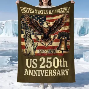 250th anniversary printed pattern summer cool blanket in the United States, suitable for all seasons, suitable for beds, sofas, cars, room decorations, and gifts, suitable for children or adults
