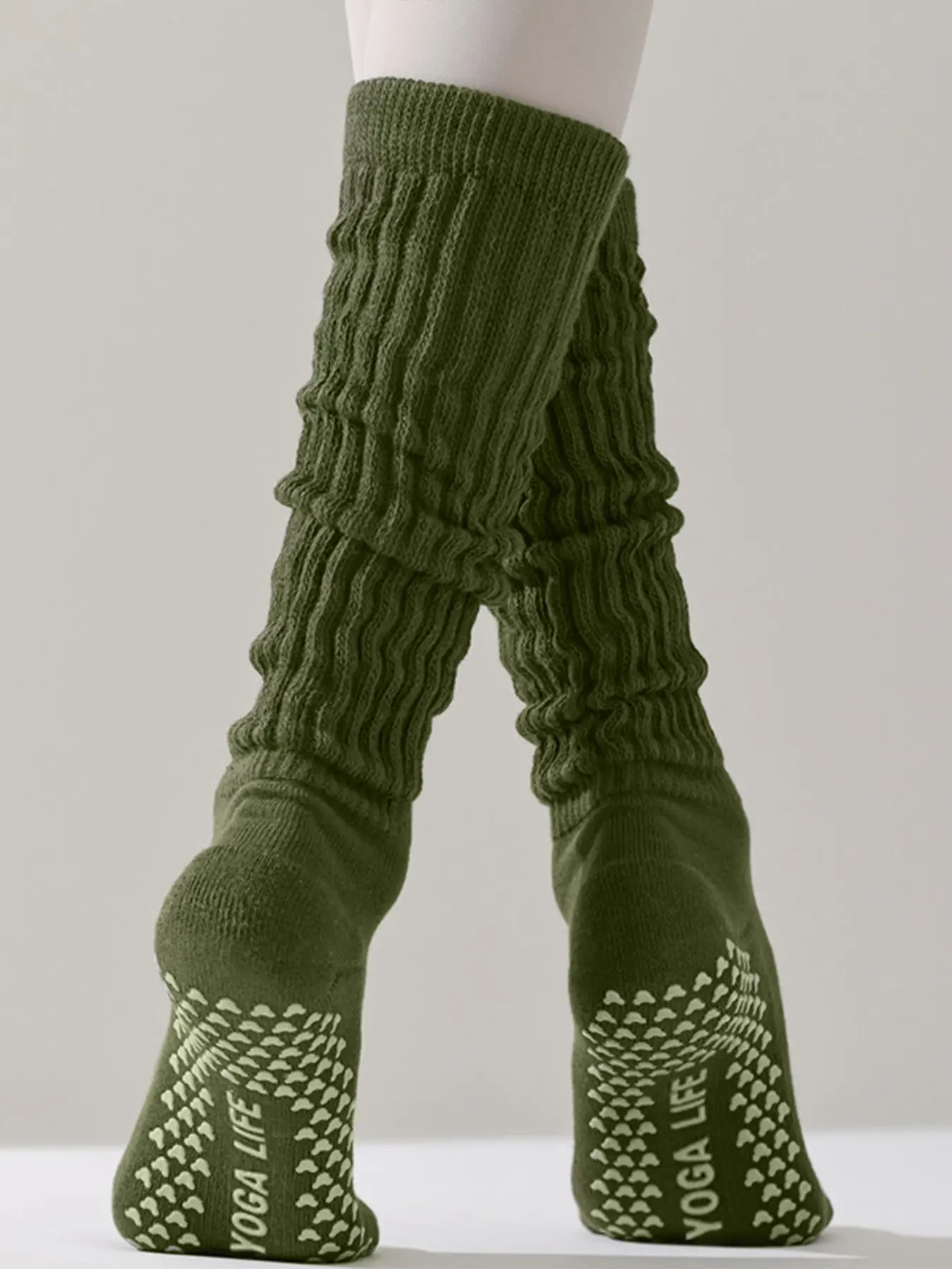 Unisex Long Tube Yoga Socks, Thickened Towel Bottom, Anti-Slip Shock Absorption, Sport Fitness Pressure Socks, Fall Winter
