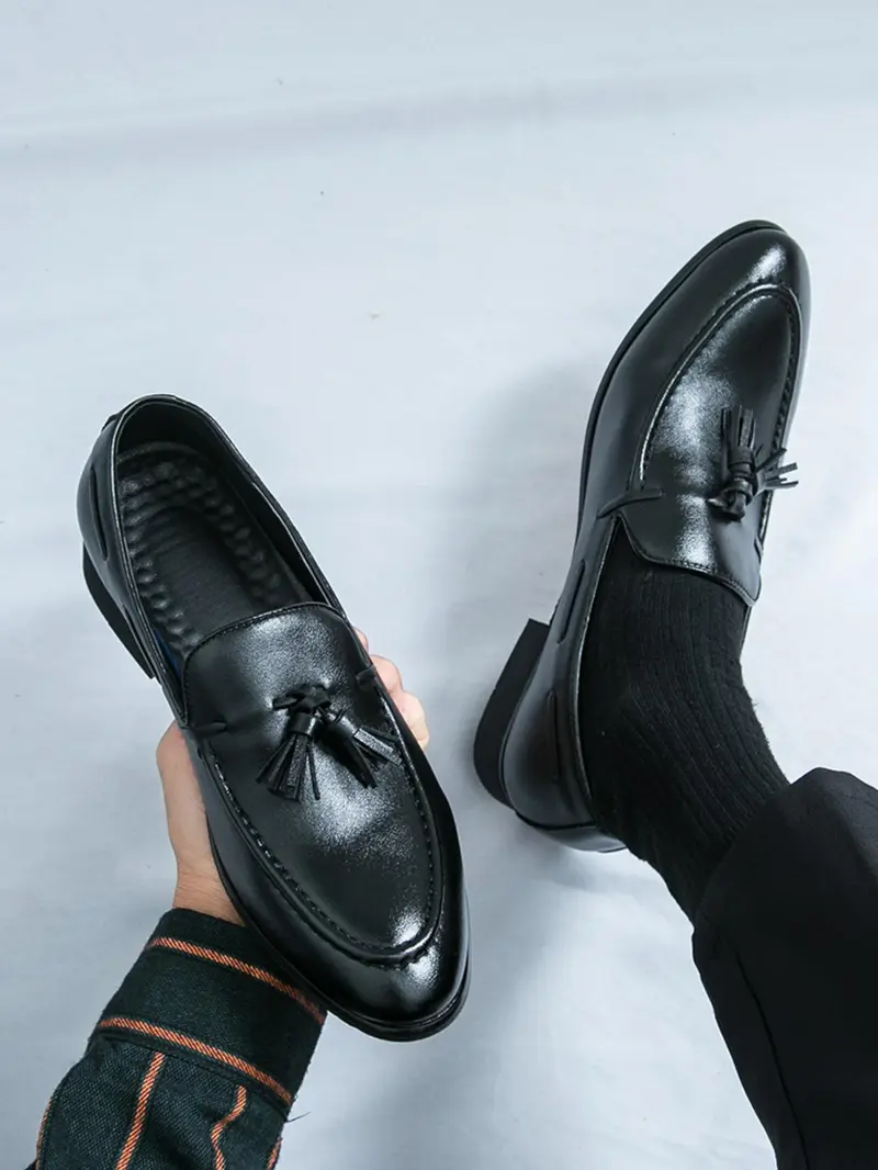 Men's Fringe Casual Shoes, Elegant Business Oxford, Slip-On Formal Footwear, Lightweight Comfortable Fashion, Perfect for Weddings and Parties