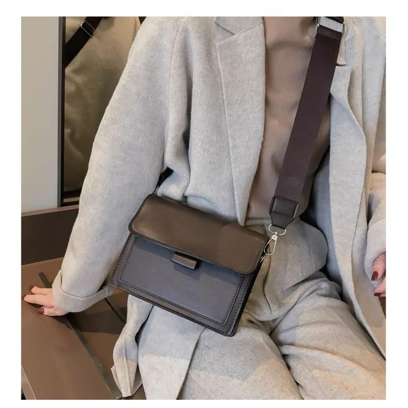 Small Bag For Women Ins Versatile Wide Shoulder Strap Square Retro One Crossbody