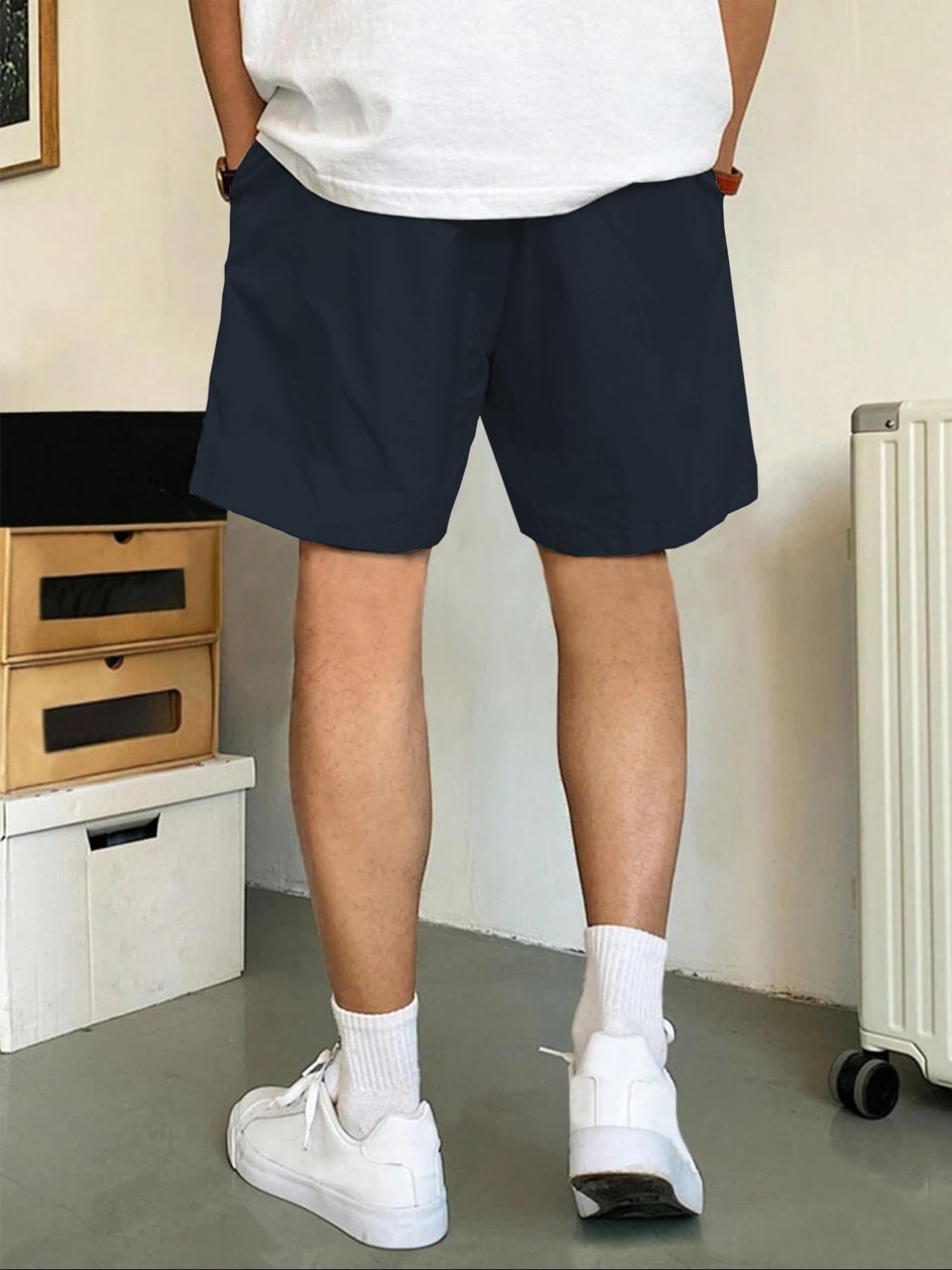 Men's Solid Color Shorts, Regular Fit Casual Comfy Shorts for Summer, Men's Bottoms for Daily Wear, Menswear