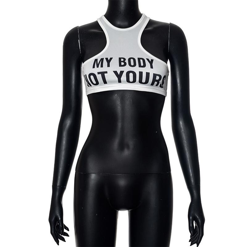 Women's Sexy Letter Print Crop Top - Sleeveless U-Neck Racerback Tank Top, Y2K Streetwear Graphic Crop Tank for Summer summer thermal shorts Backless Halter Crop Top Set Monaco Yacht Club Flag Print Hoodie vintage athletic wear cbu singlets for wrestling