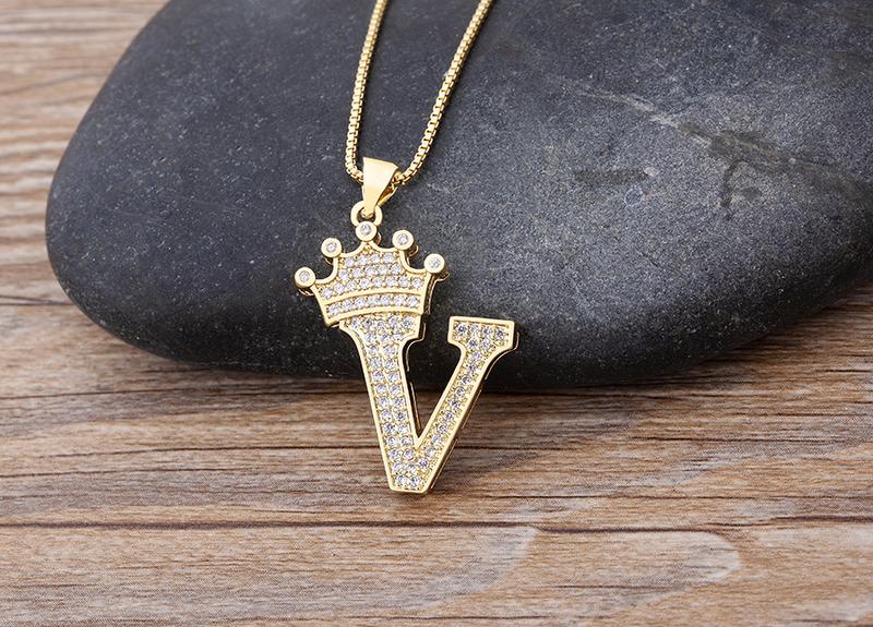 Aesthetic Luxury Copper Zircon A-Z Crown Alphabet Pendant Chain Necklace Hip-Hop Style Fashion Woman Man Initial Name Jewelry Gift for Girl Women Couple Aesthetic Luxury Copper Zircon A-Z Crown Alphabet Pendant Chain Necklace Hip-Hop Style Fashion Woman Man Initial Name Jewelry Gift for Girl Women Couple