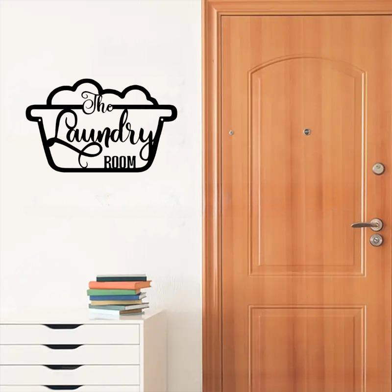 Laundry Room Letter Pattern Wall Art, Vintage Wall Decor Sign, Shabby Chic Design, Wall Hanging Decoration for Home Laundry Room, Garden Decoration Supplies