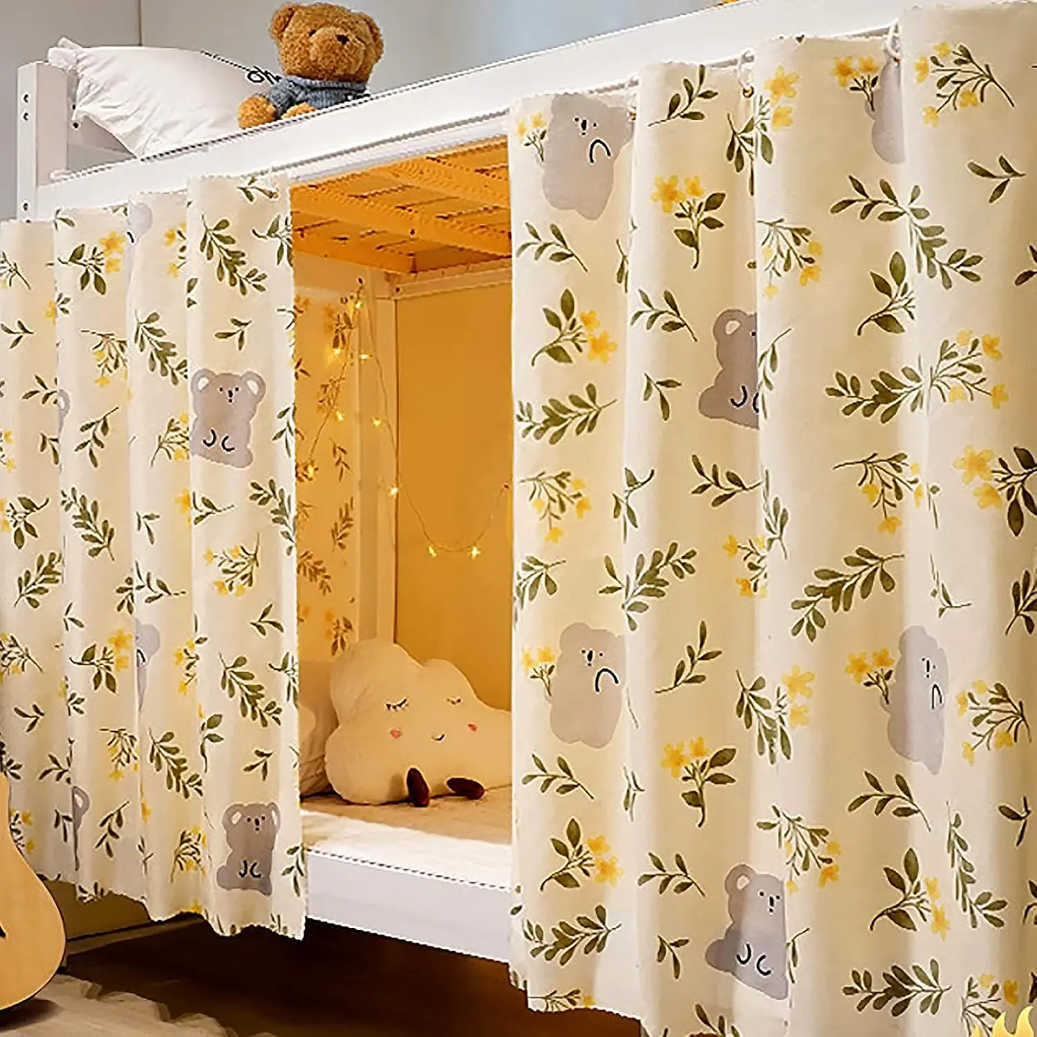 1-Panel Portable Blackout Bed Canopy Curtains - Dormitory College Loft Bunk Bed Privacy Cloth, Lightproof, Breathable, Windproof, Dustproof, Portable Blackout Curtains