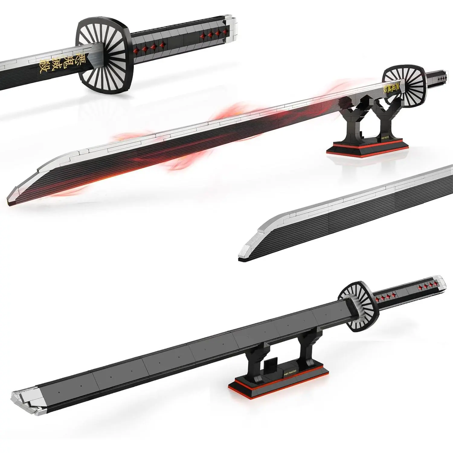 Demon Sword Building Set for Adults, 40in Katana Model with Scabbard & Stand, Anime Gift for Teens 14+, 759 Pcs Compatible Brick Toy