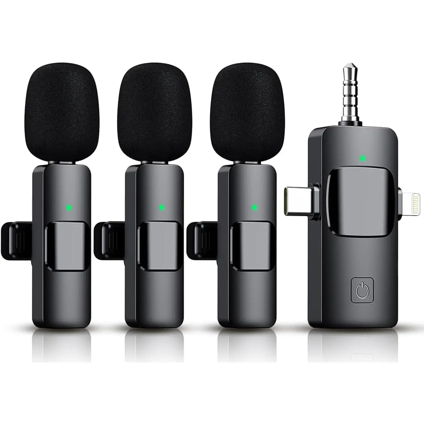 3 in 1  Lavalier Microphone for , iPad, Android, Camera,12-Hour , mini Noise Reduction Recording Mic 2.4G Ultra-Low Delay, Microphone for Vlog/ /YouTube Live Stream( 1 Mic)