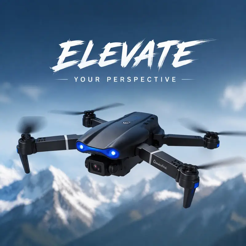 E99 Pro RC Control Portable Drone - Fixed-Frame Lithium-Powered Novice Multi-Rotor RC Drone with Cameras, Accessories for Hiking, Light Outdoor Play